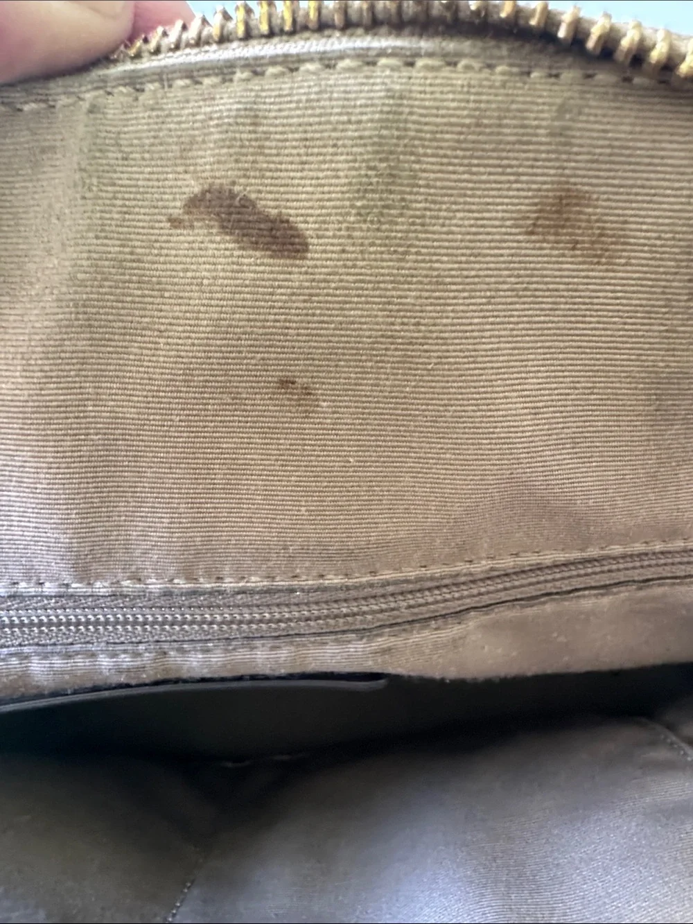 Coach Metallic Taupe Signature Dome Satchel